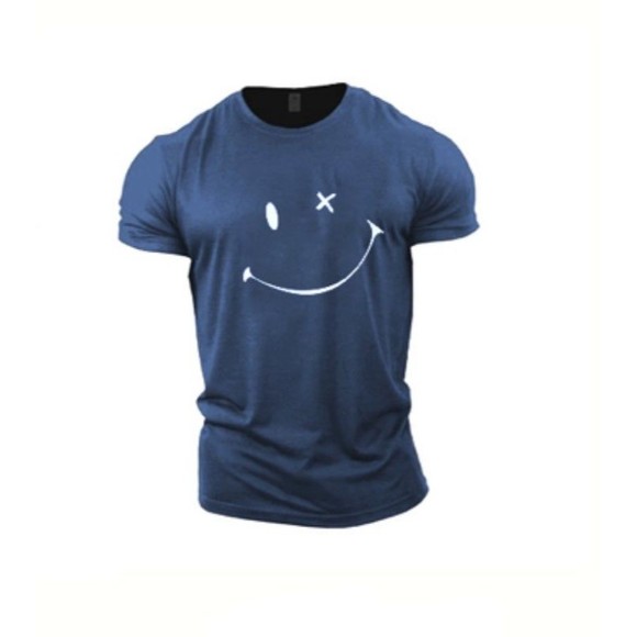 Summer Trend New Smiling Face 3D Printing Men's T-Shirt Round Neck Hip-Hop Sport - Picture 2 of 8